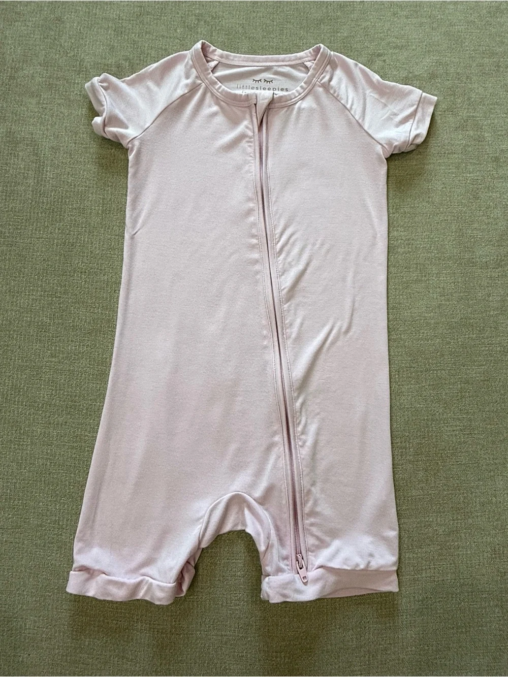 Little Sleepies Soft Pink Shorty Zippy 18-24 Months